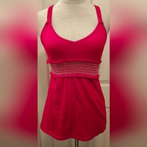 Y2K Xhilaration Red Racerback Babydoll Tank w Smocked Waist.
